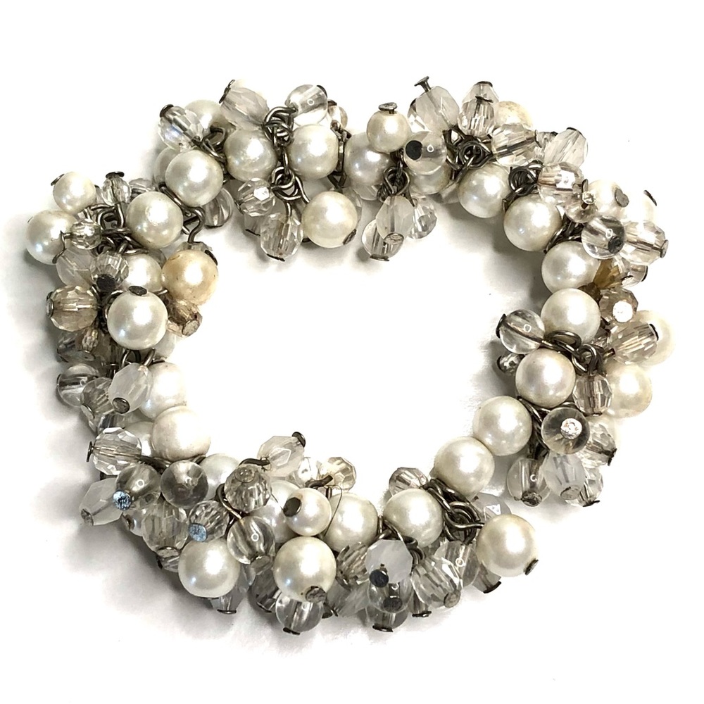 Anella  Designs  bridal or bridesmaids Swarovski Crystals Faux Pearl Bracelet